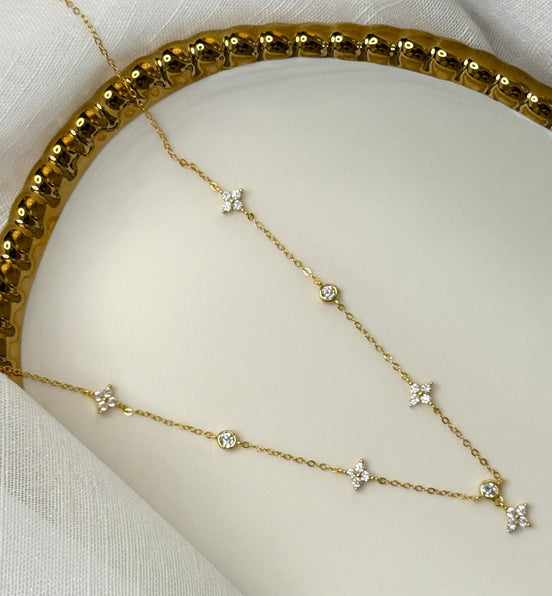 Clover Station Sterling Silver Necklace