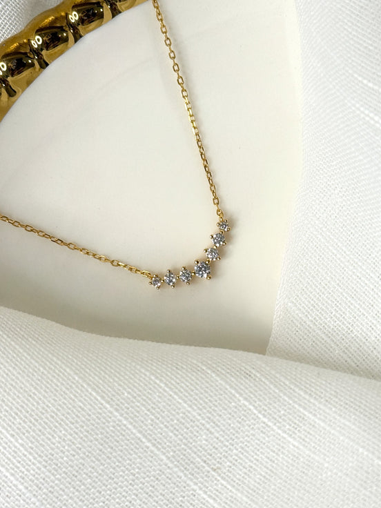 Chevron Stone Sterling Silver Necklace