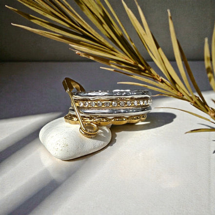 Golden Pin Stack Ring