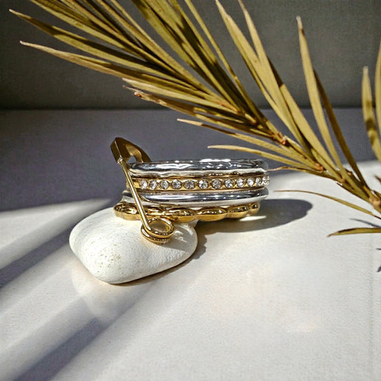 Golden Pin Stack Ring