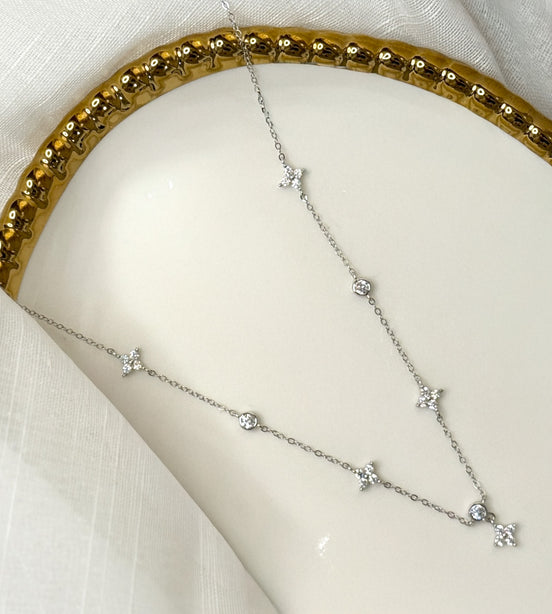 Clover Station Sterling Silver Necklace