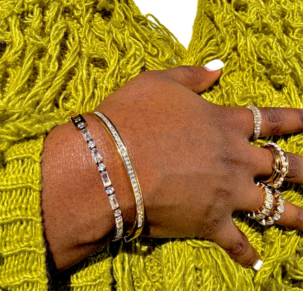 Lumière Pavé Gold Bangle