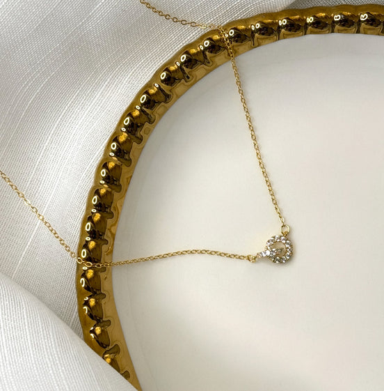 Pavé Circle Sterling Silver Necklace