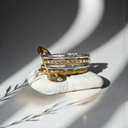 Golden Pin Stack Ring