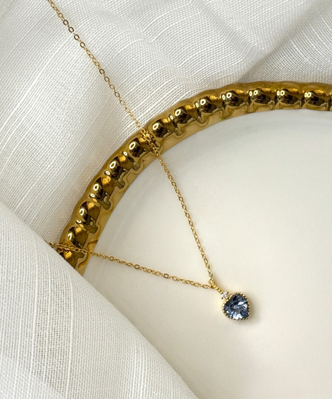 Heart Crystal Sterling Silver Necklace