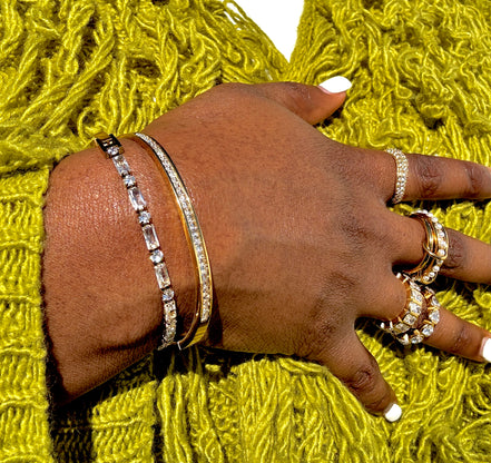 Lumière Pavé Gold Bangle