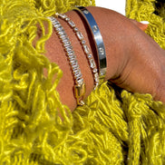 Lumière Bezel Silver Bangle