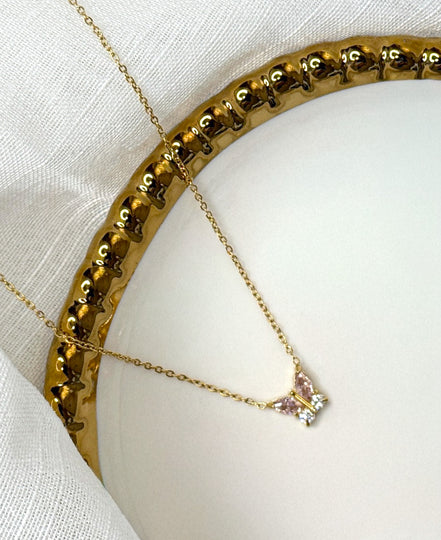 Blush Flutter Mini Butterfly Necklace