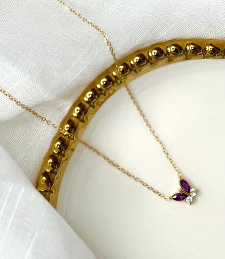 Petite Flutter Gem Necklace