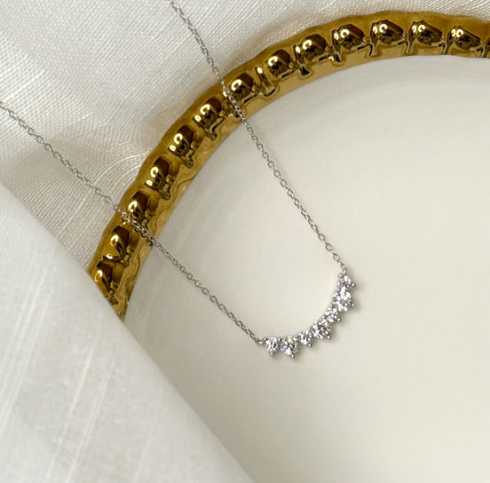 Chevron Stone Sterling Silver Necklace